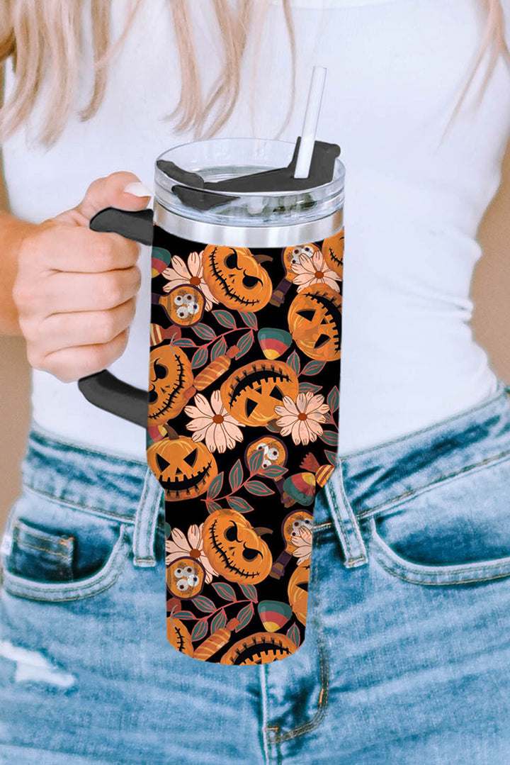 Tasse isotherme en acier inoxydable 304 à imprimé citrouille d'Halloween, 1 134 g