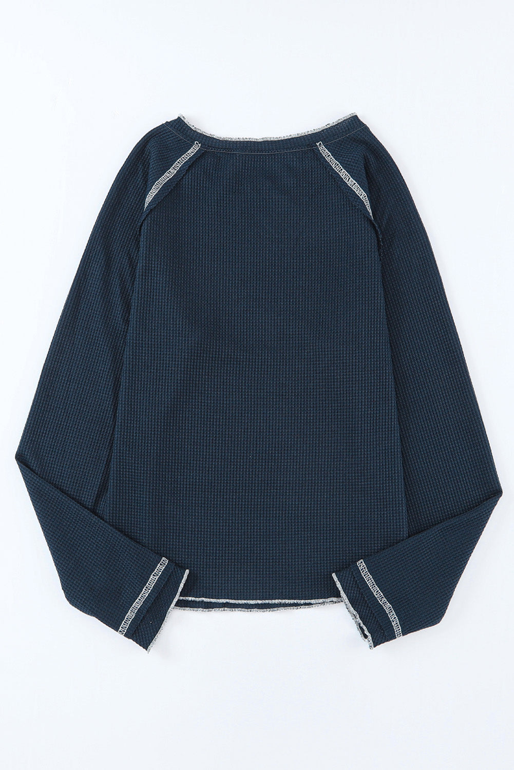 Textured Round Neck Long Sleeve Top