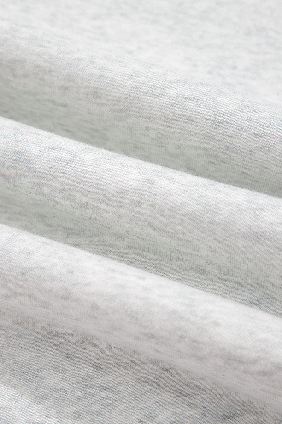 Light Grey High Neck Ribbed Cuff Hem Sweatshirt