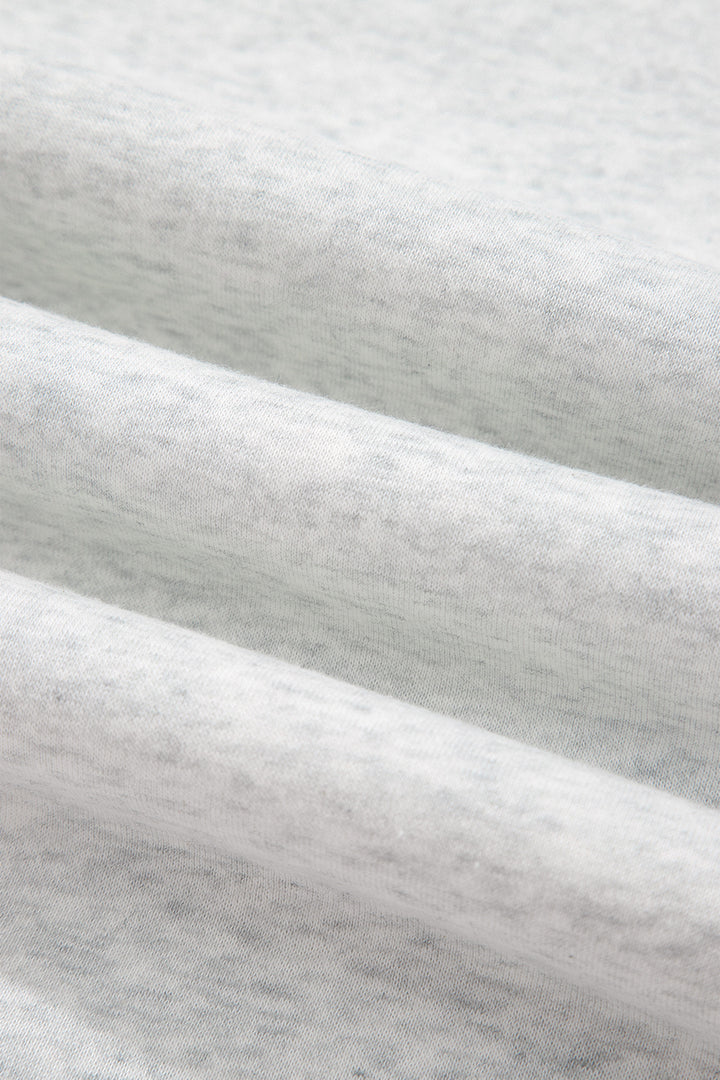 Light Grey High Neck Ribbed Cuff Hem Sweatshirt