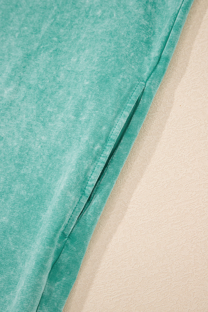 Sea Green Mineral Wash Tank Mini Dress with Pockets