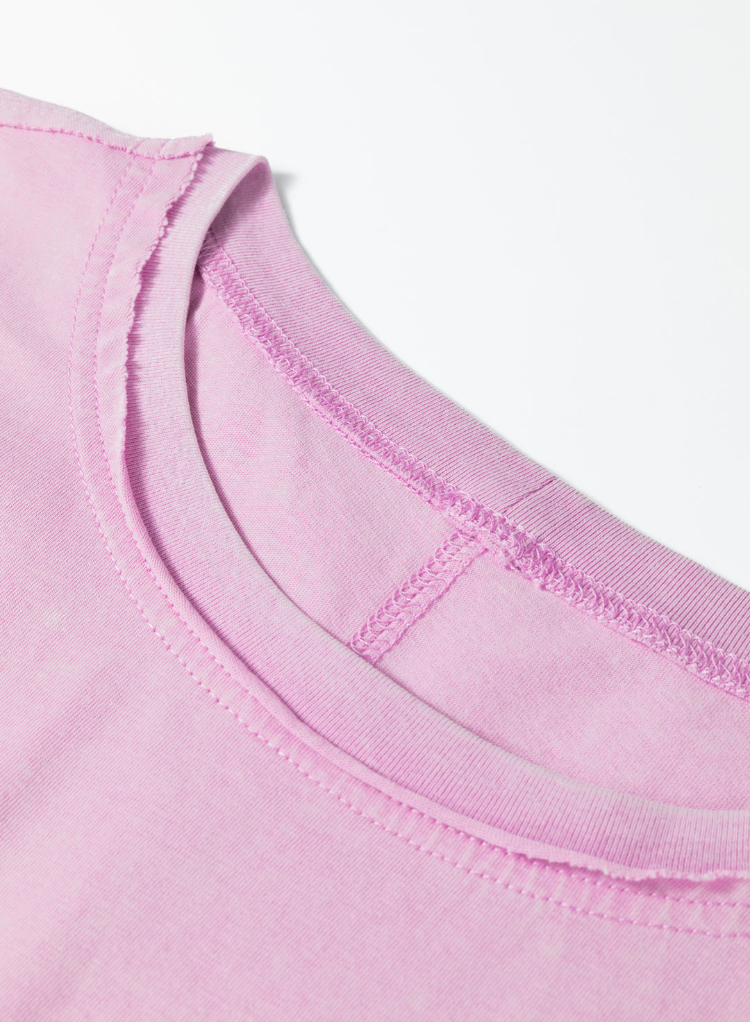 Mineral Wash Drop Shoulder Raw Edge Loose Tee
