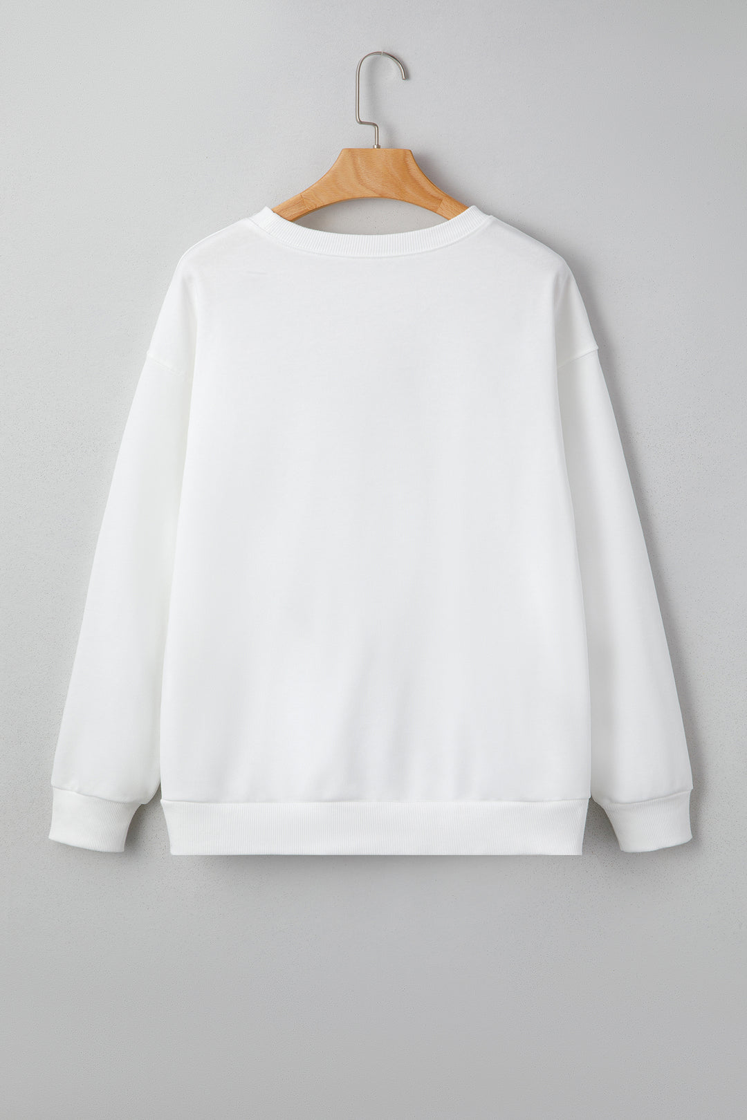 Pearl Plaid Christmas Tree Patched Drop Shoulder Sweatshirt