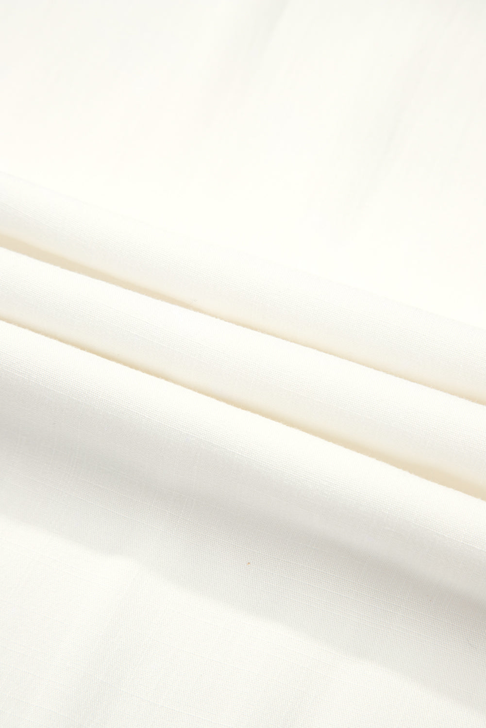 White Solid Drop Waist Pleated Wide Leg Casual Pants