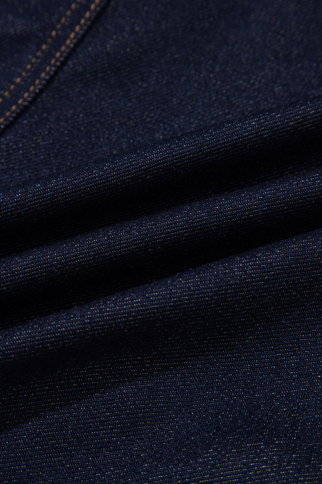 Navy Blue Contrast Collar Stitched Detail Button Denim Jacket