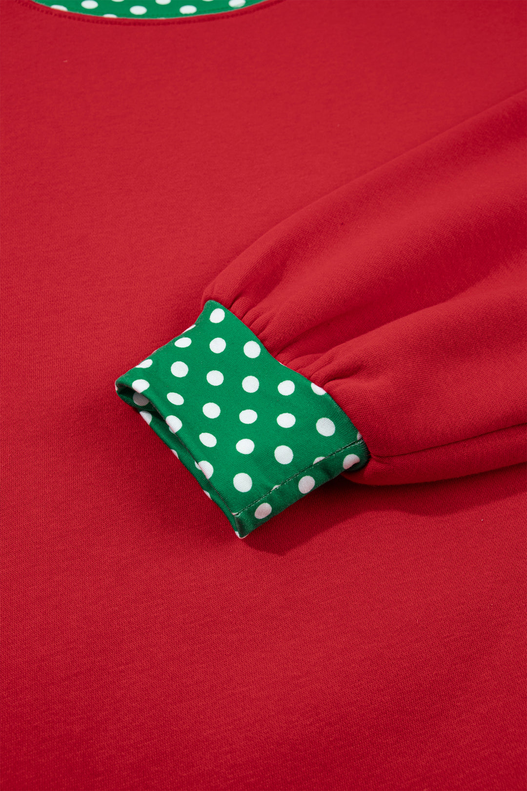 Racing Red Polka Dot Trim Baggy Pullover 2pcs Short Set