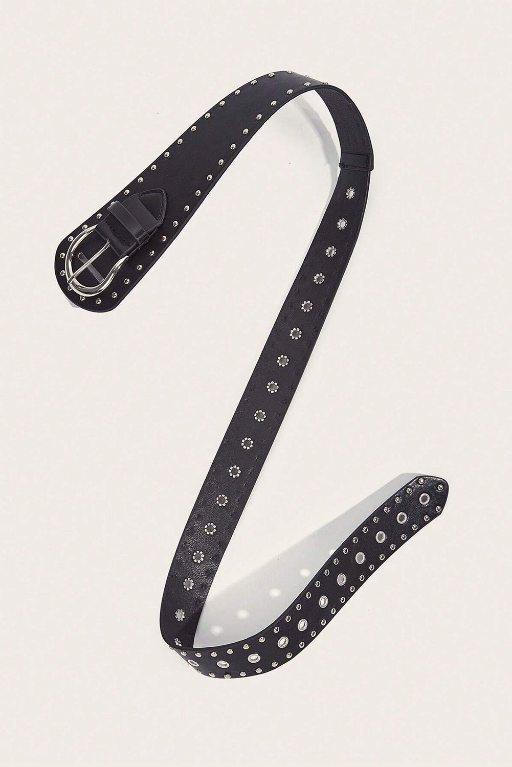 Ceinture large en cuir PU clouté vintage 