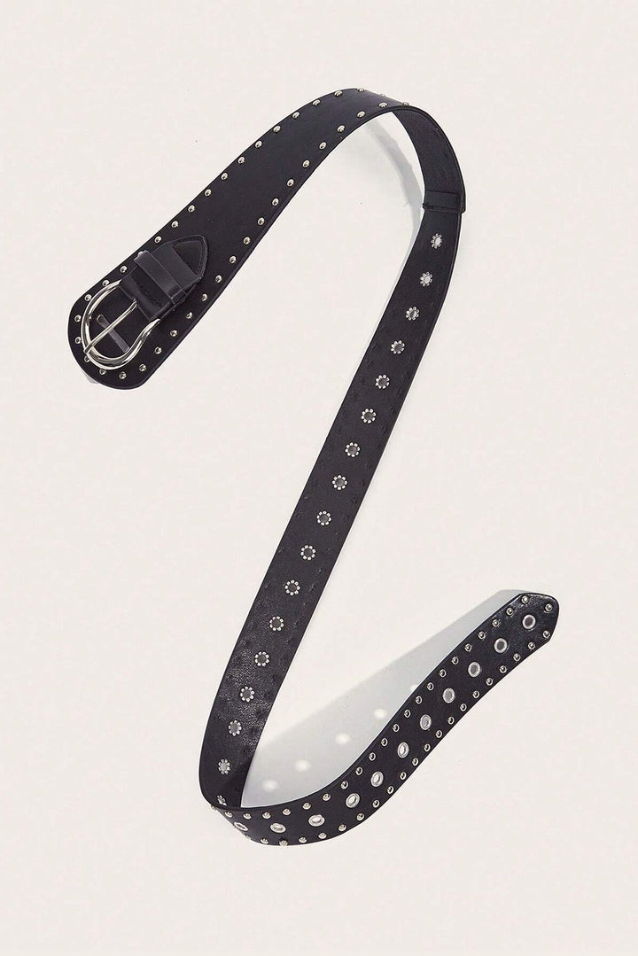 Ceinture large en cuir PU clouté vintage 