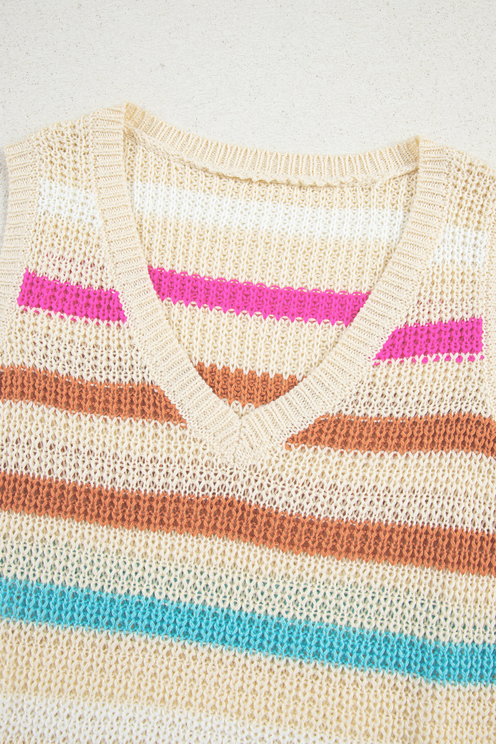 Textured Knit V Neck Sweater Vest