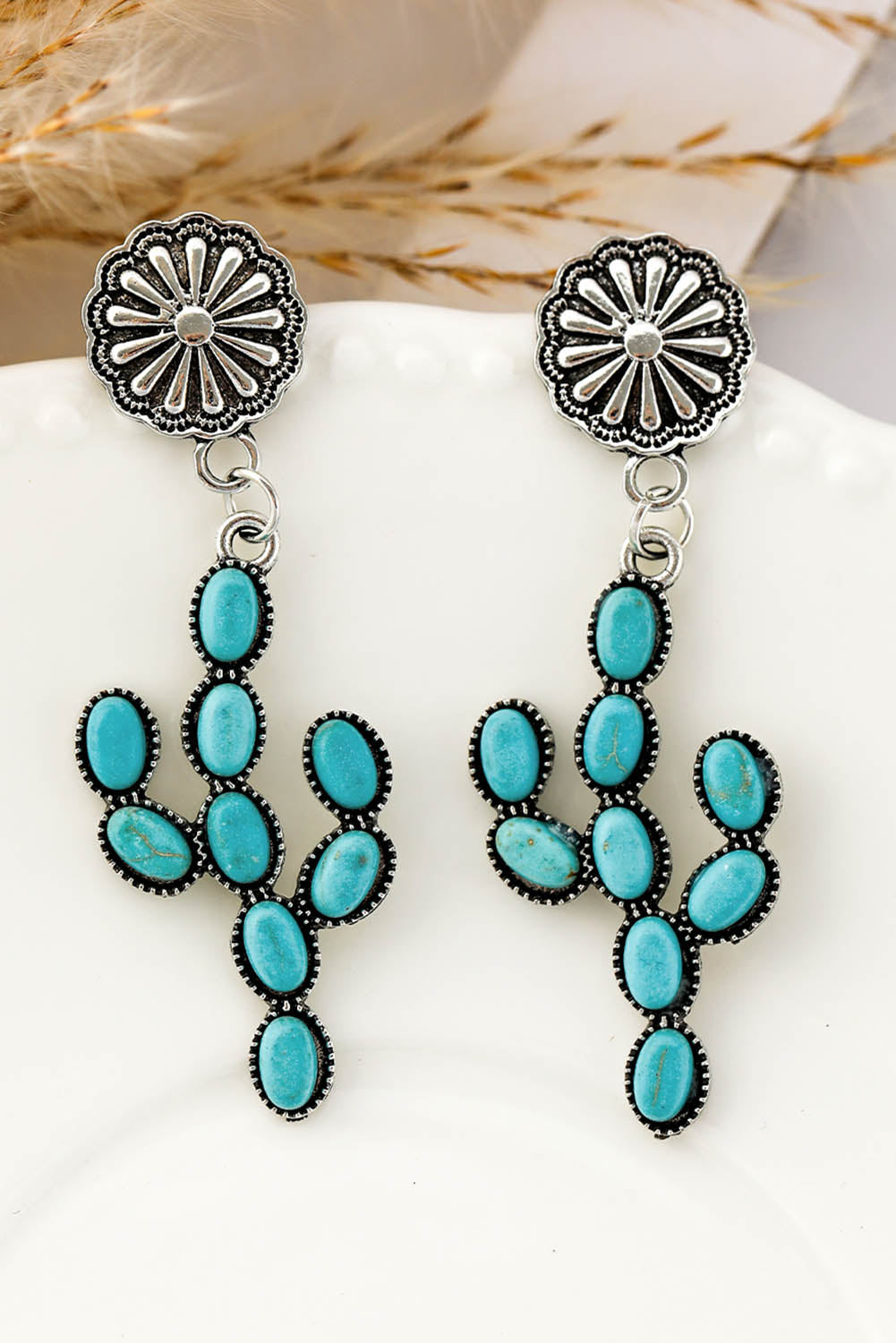 Boucle d'oreille Cactus Daisy Turquoise Western