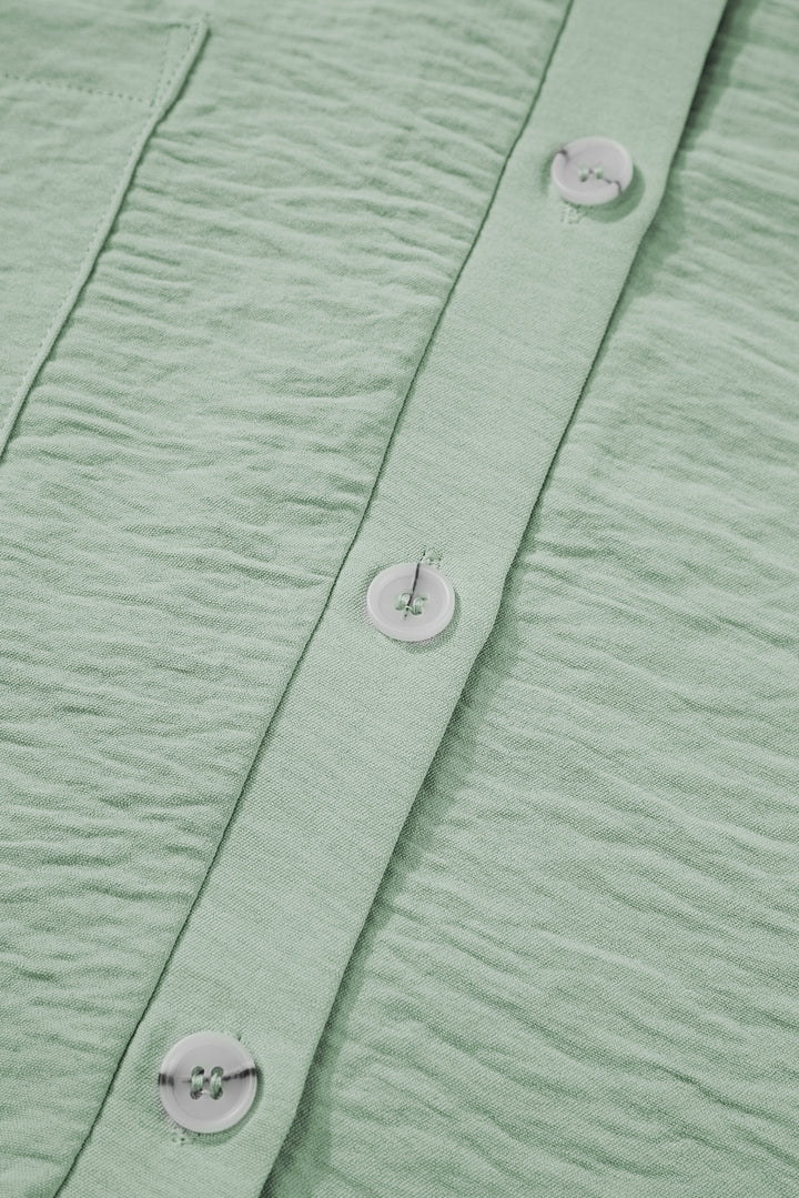 Spinach Green Half Button Collared Loose Romper
