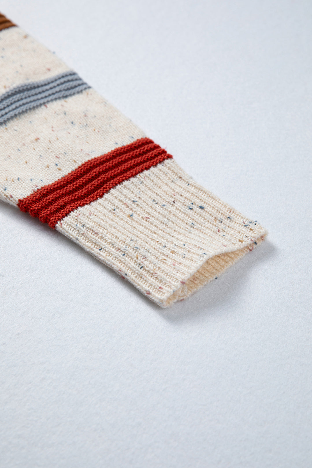 Exposed Seam Drop Shoulder Heathered Knit Sweater