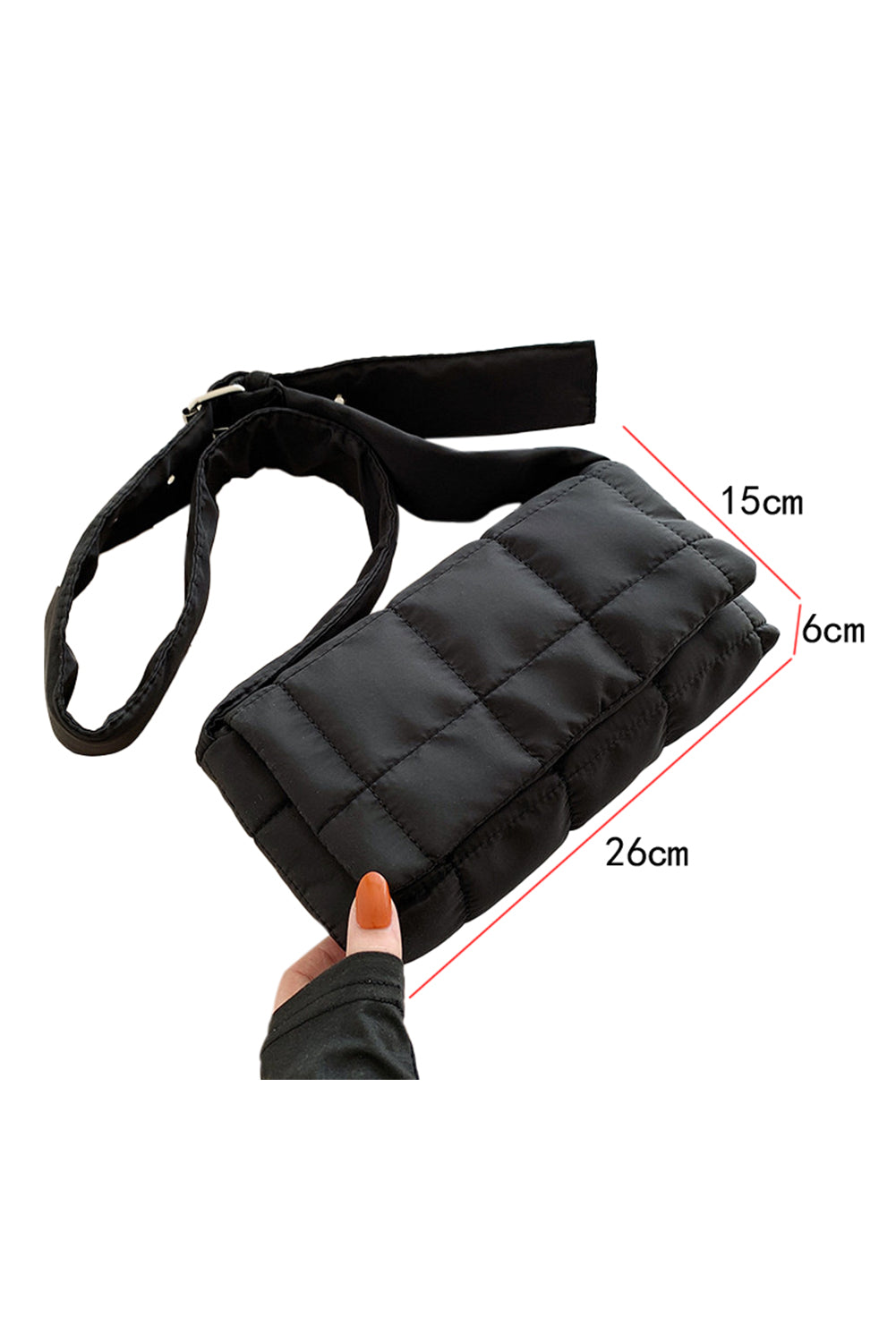 Adjustable Wide Strap Quilted Puffer Crossbody Bag
