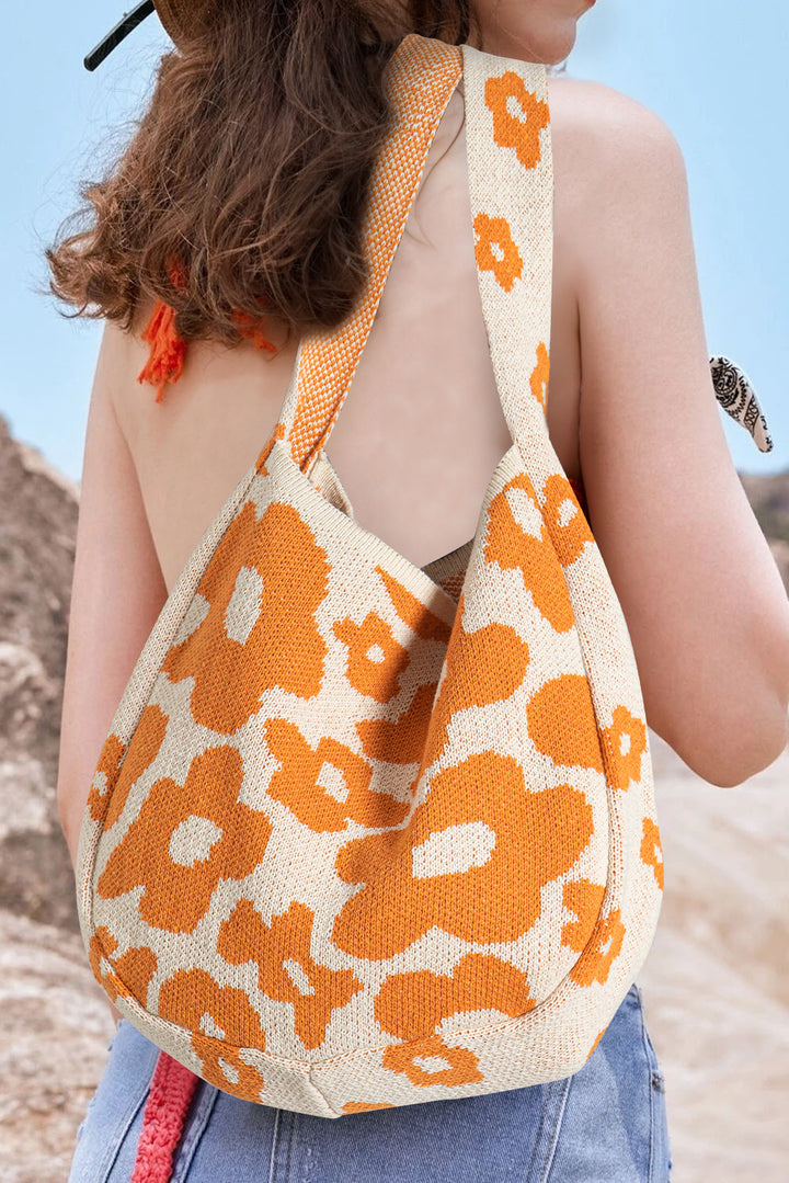 Flower Knitted Large Single Shoulder Bag