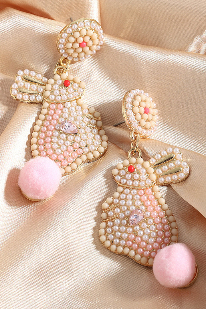 Boucles d'oreilles en perles de lapin de Pâques