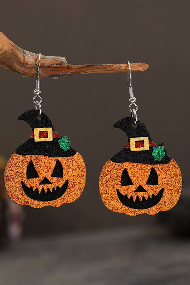 Boucles d'oreilles pendantes citrouille d'Halloween