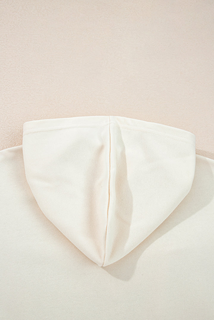 Solid Color Cute Bow Detail Loose Hoodie