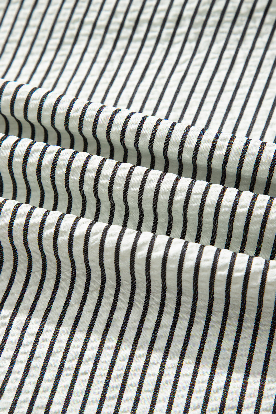 Black Stripe Frilled Detail Half Buttons Short Sleeve Long Dress