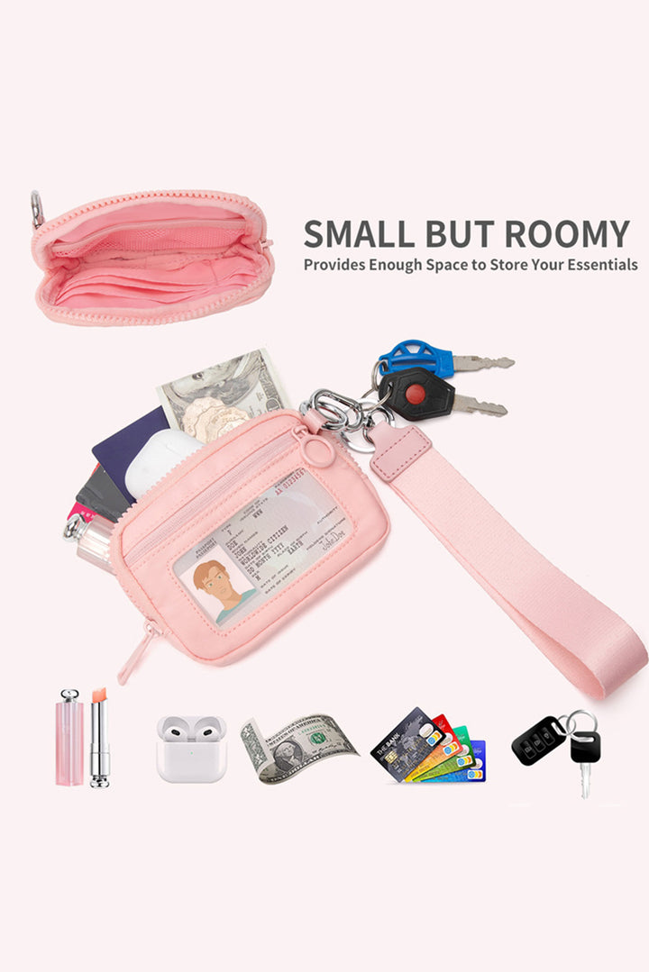 Transparent ID Window Coin Storage Wrist Bag