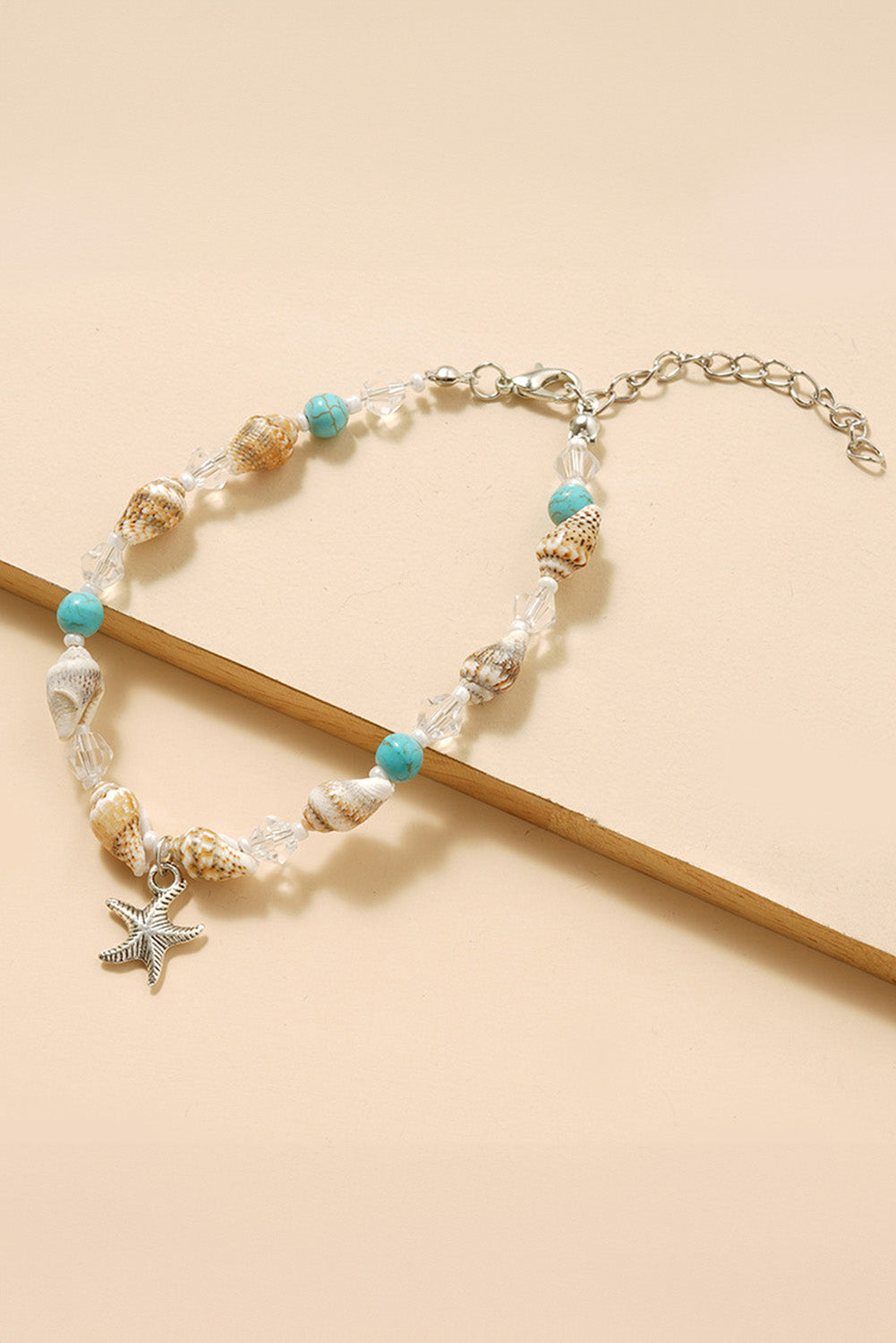 Bracelet de cheville de plage en perles de conque et étoile de mer
