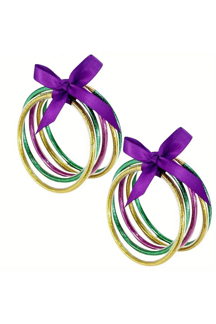 Ensemble de 5 bracelets à nœuds et rubans pailletés