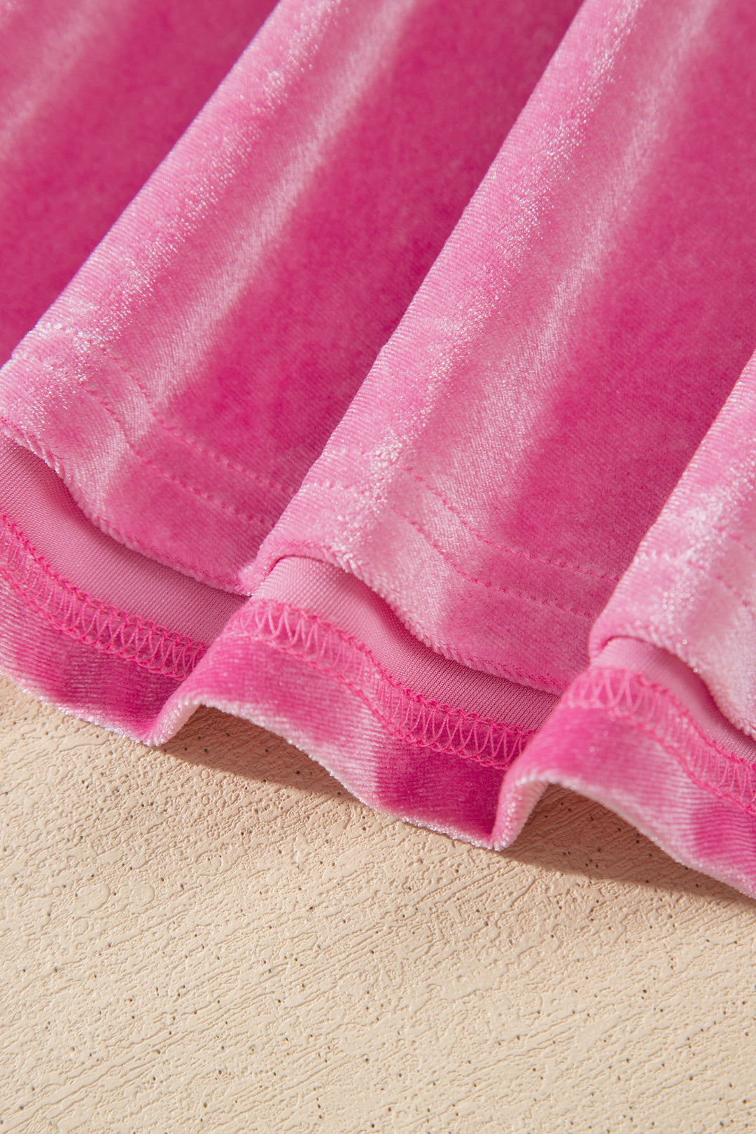 Sachet Pink Sweet Bow Neck Adjustable Strap Velvet Short Dress