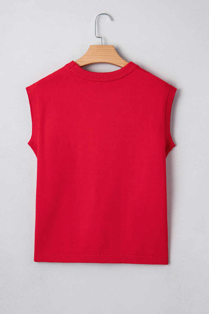 YEEHAW Embroidered Letter Loose Short Sleeve Sweater