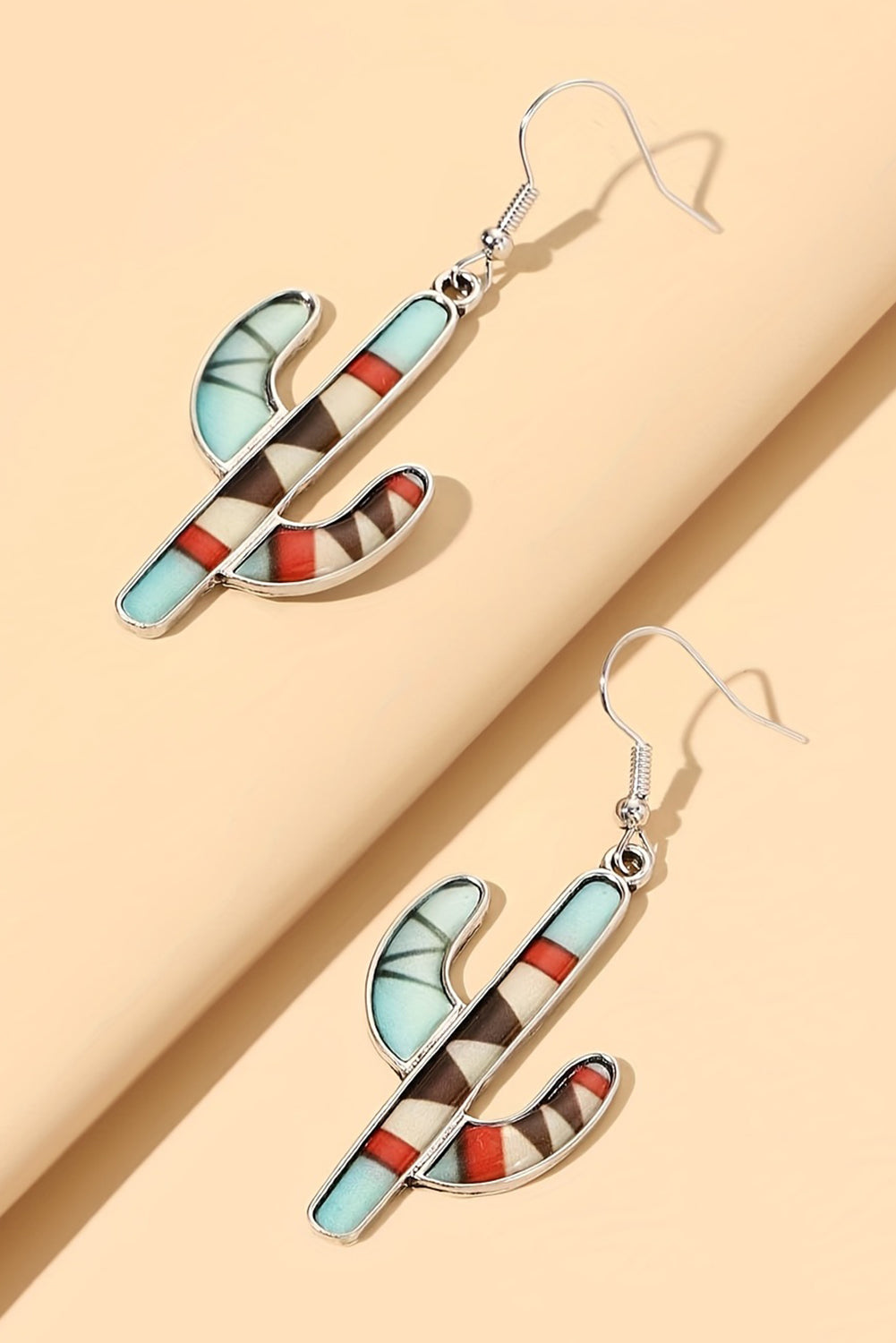 Boucles d'oreilles pendantes en alliage de cactus occidental