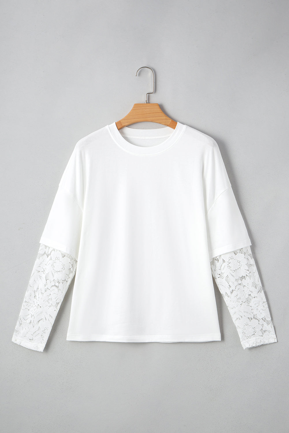 White Lace Long Sleeve Insert Tee