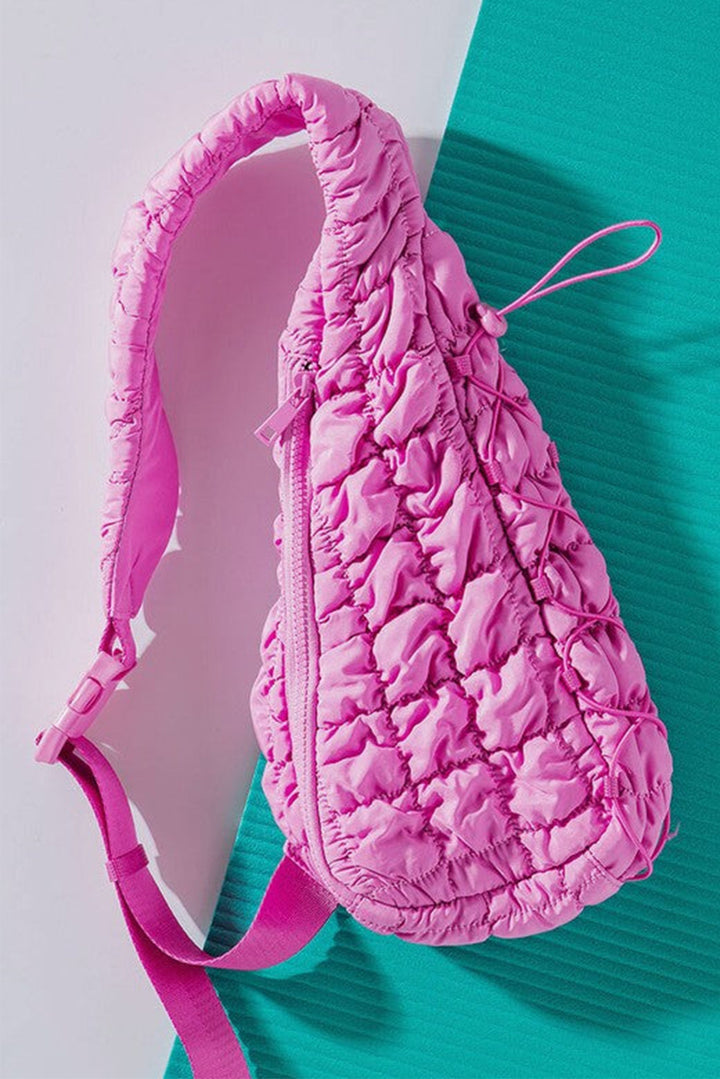 Marshmallow Quilted Drawstring Decor Sling Bag