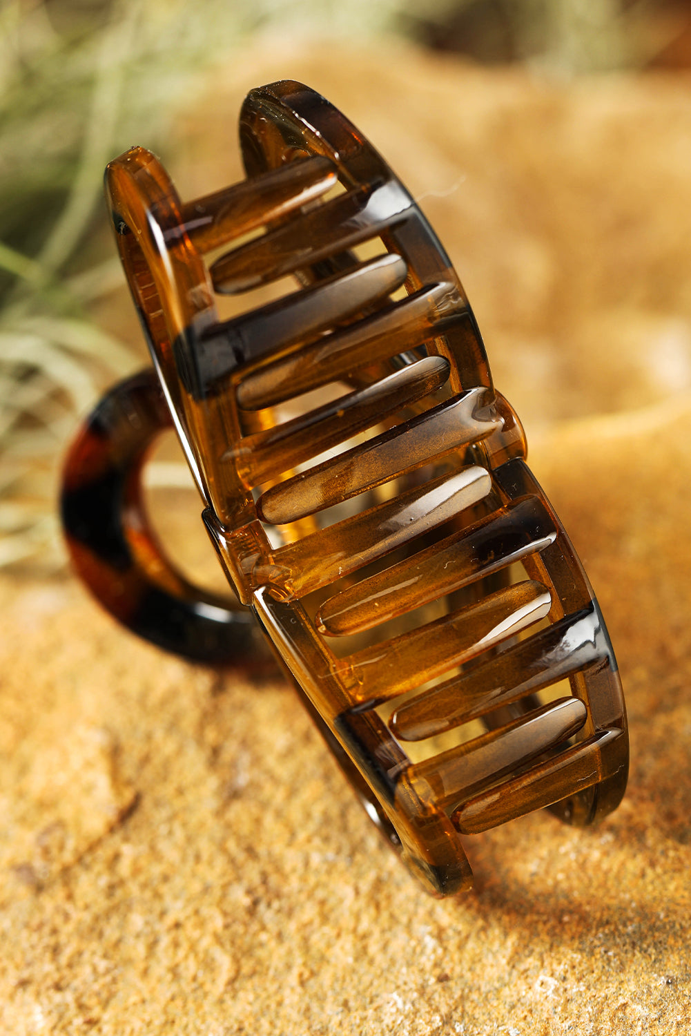 Pince à cheveux ajourée à imprimé léopard