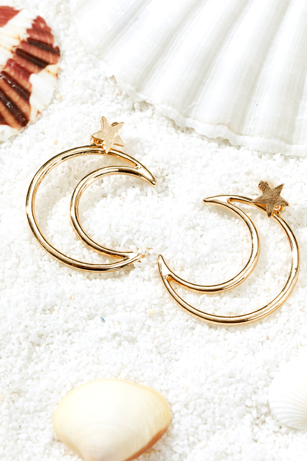 Boucles d'oreilles en alliage plaqué étoile et lune