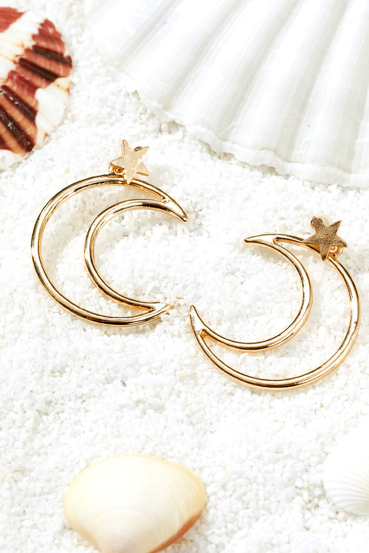 Boucles d'oreilles en alliage plaqué étoile et lune