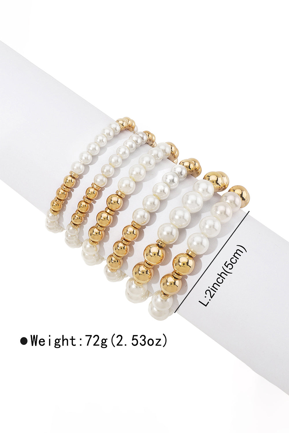5-teiliges Armbandset mit Perlen