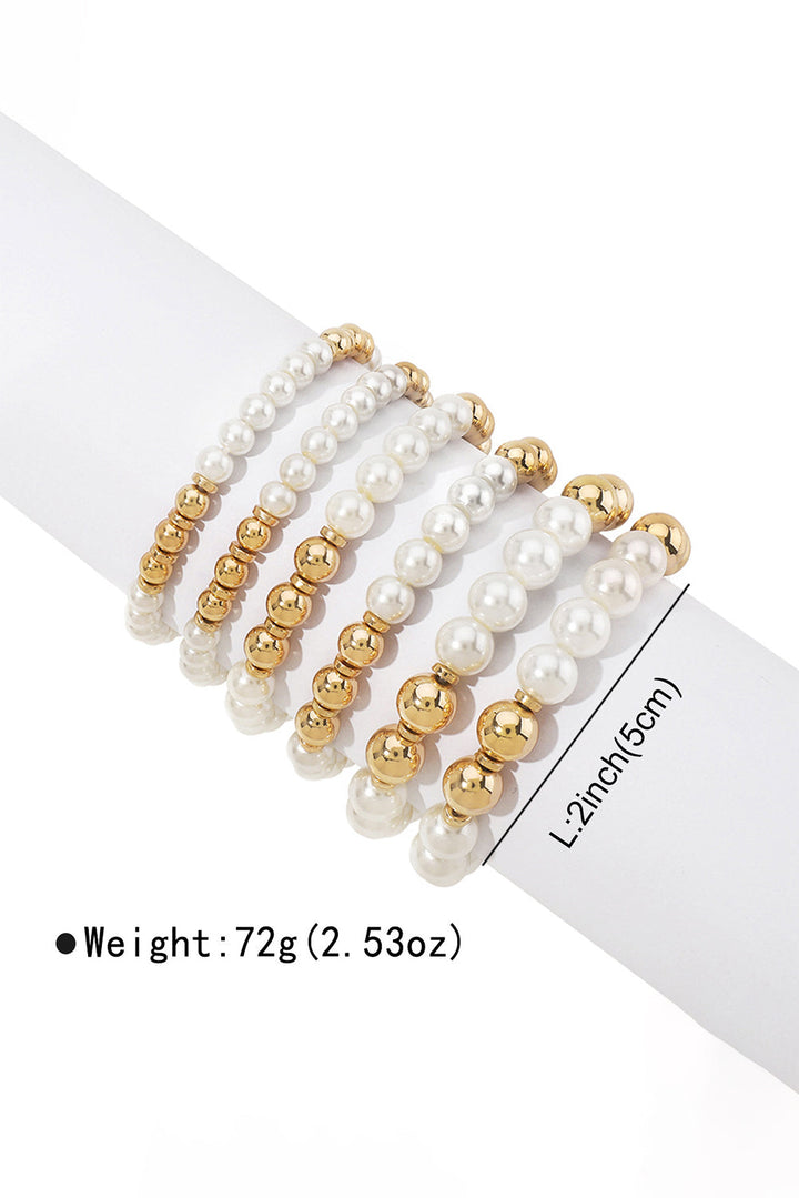 5-teiliges Armbandset mit Perlen