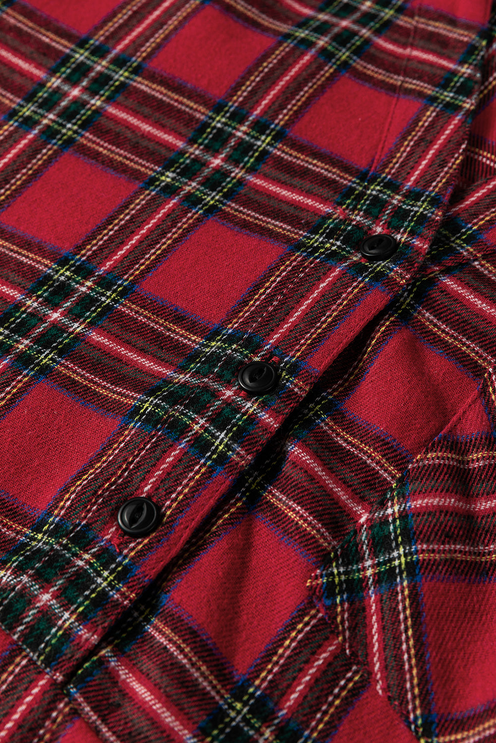 Plaid Shirt Collar Half Button Ruffle Hem Long Sleeve Mini Dress