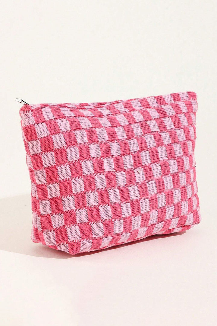 Trousse de maquillage à carreaux 