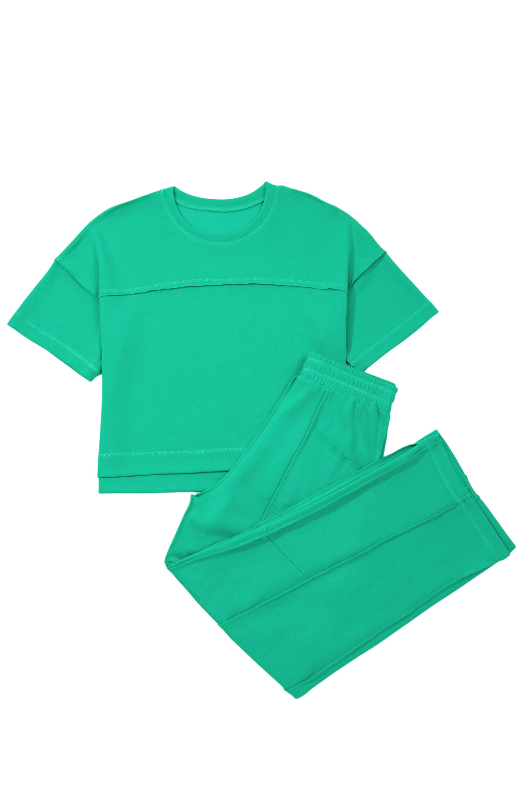 Mint Green Drop Shoulder Boxy Tee and Barrel Pants Set