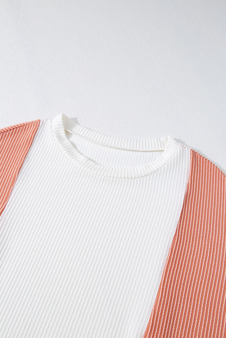 Color Block Corded Long Sleeve Top