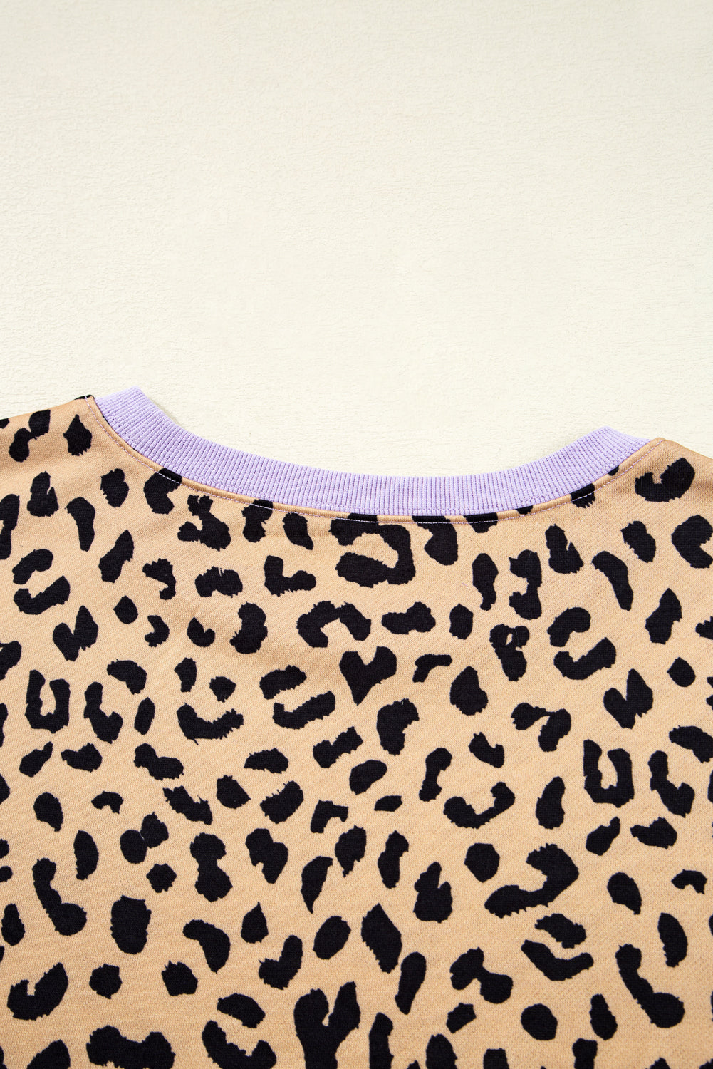 Color Block Patchwork Leopard Casual Sweatshirt with Slits