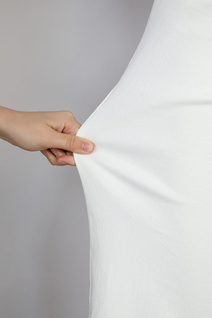 White Solid Color Loose Casual Jeans