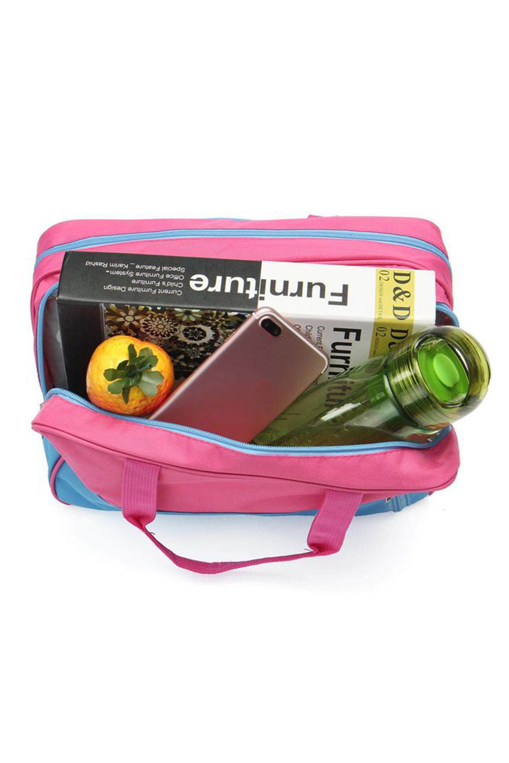 Color Block Multi Zip Pocket Portable Yoga Bag