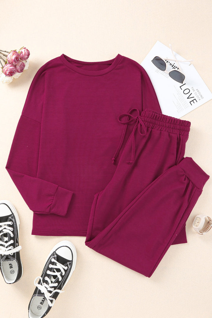 long sleeve pullover and jogger pants lounge set 1