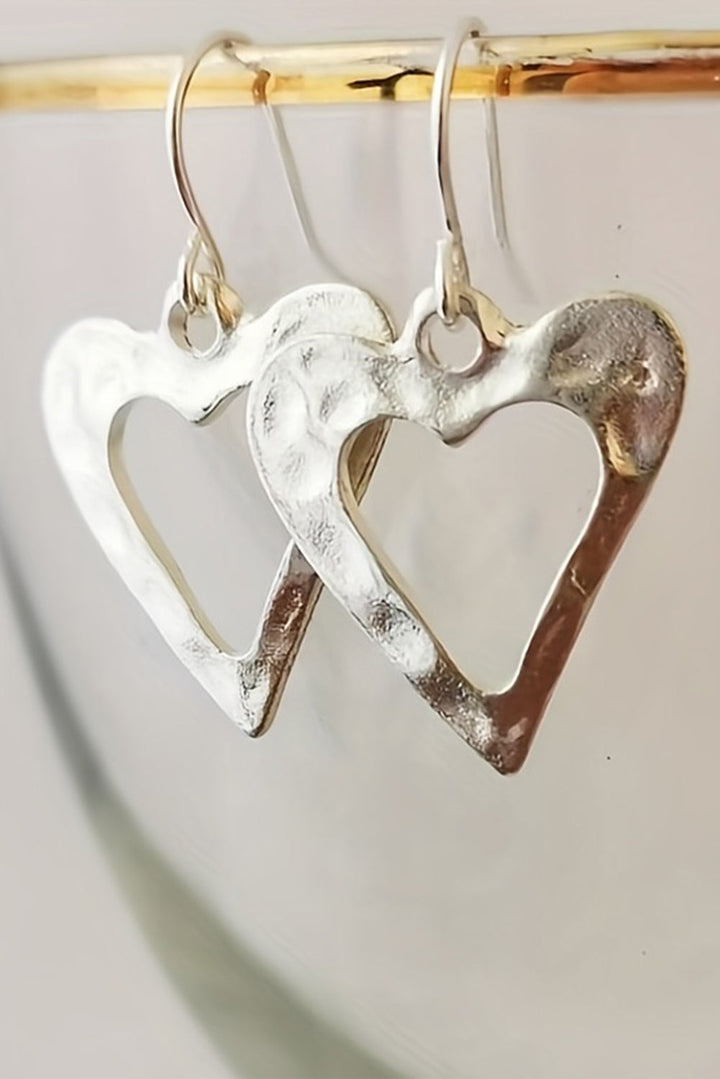 Boucles d'oreilles en forme de cœur creux pour la Saint-Valentin
