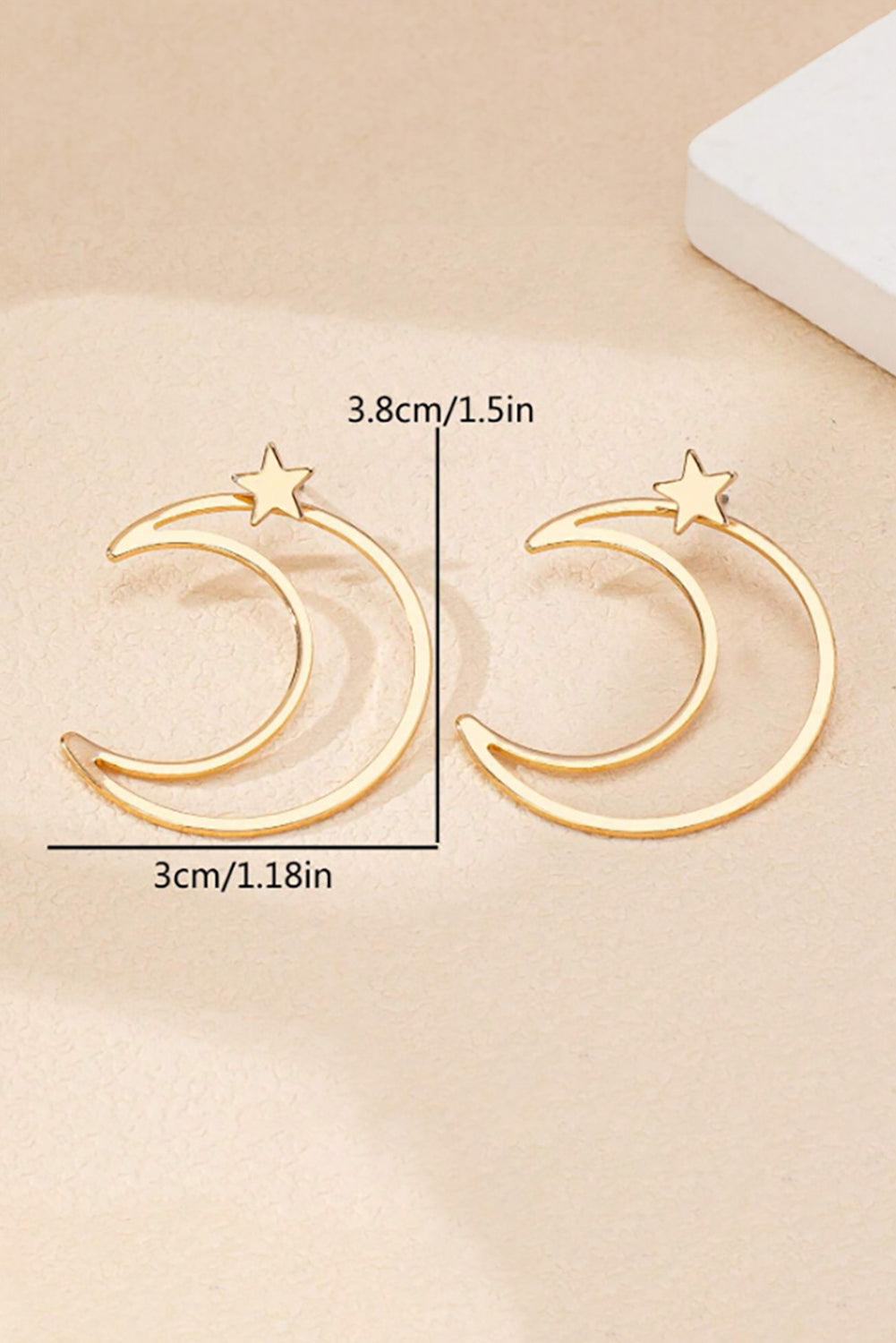 Boucles d'oreilles en alliage plaqué étoile et lune