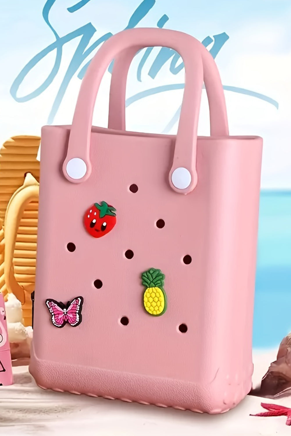 Waterproof EVA Random Decorations Hollow Tote Bag