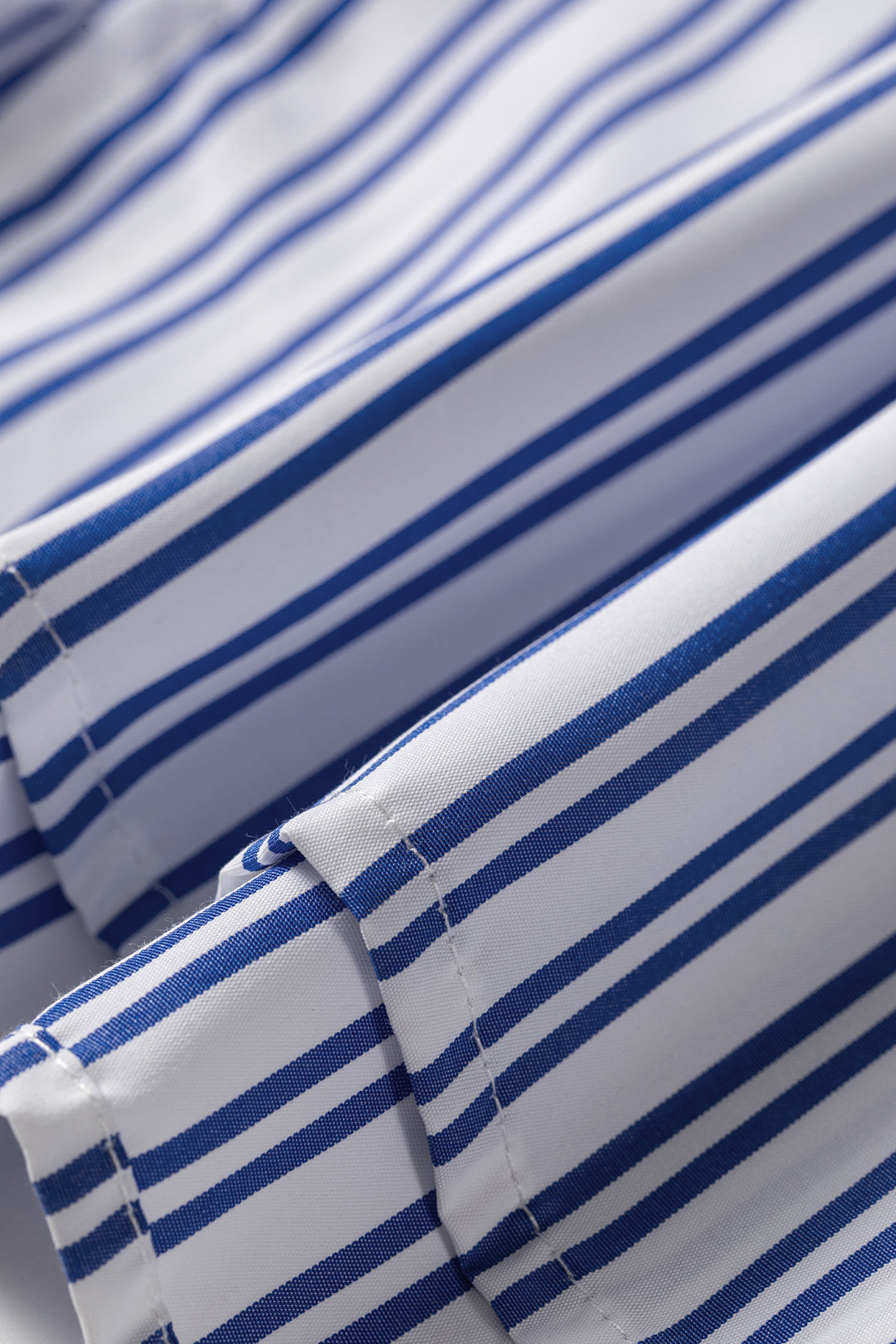 Blue Stripe Embroidered Detail Button Front Long Sleeve Shirt
