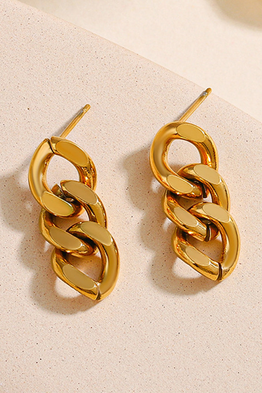 Chain Link Plate Alloy Drop Earrings