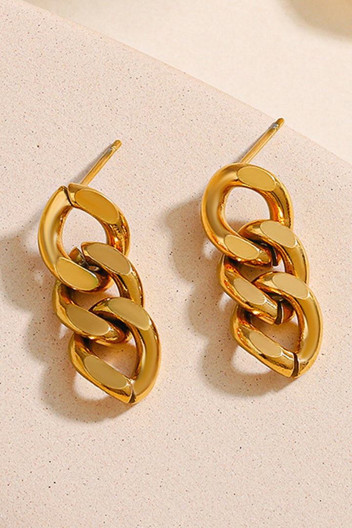 Chain Link Plate Alloy Drop Earrings