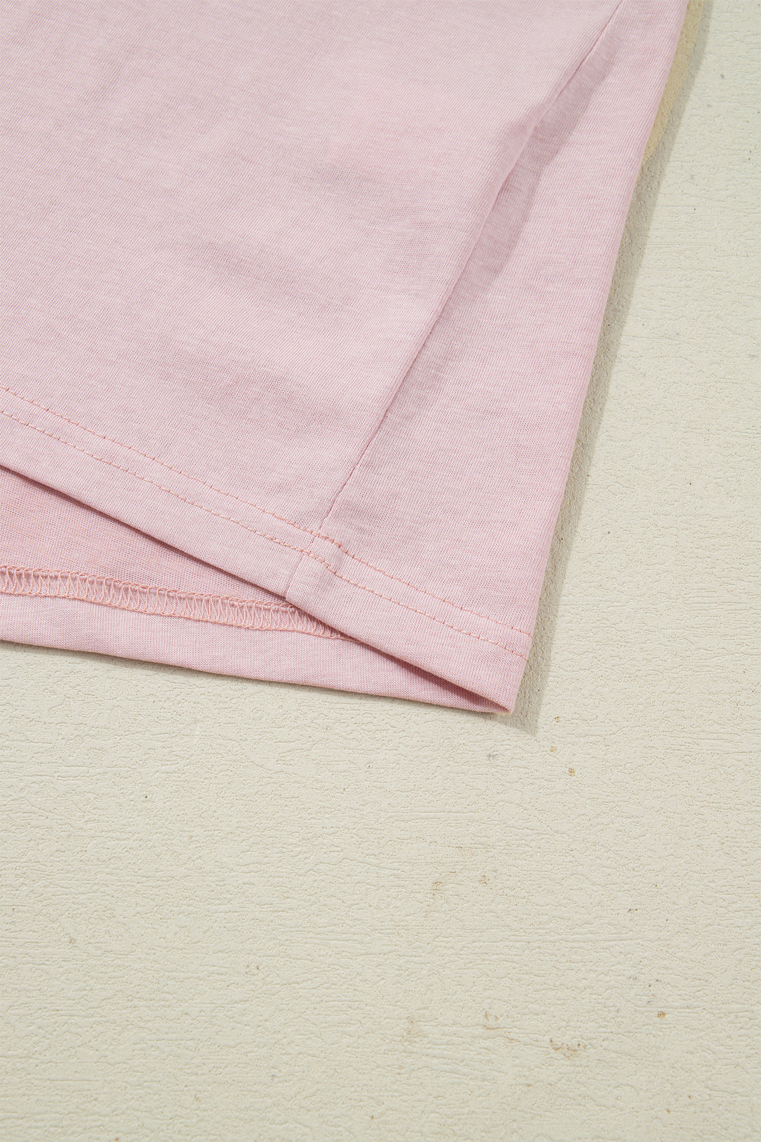 Pink Contrast Floral Patched Flowy Half Sleeve Blouse